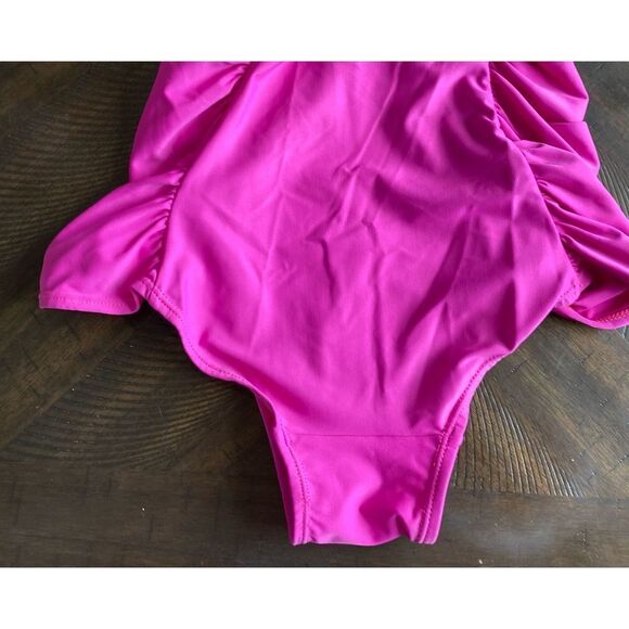 Esther Williams for Misty vintage raspberry pink one piece modest swimsuit - Picture 5 of 7